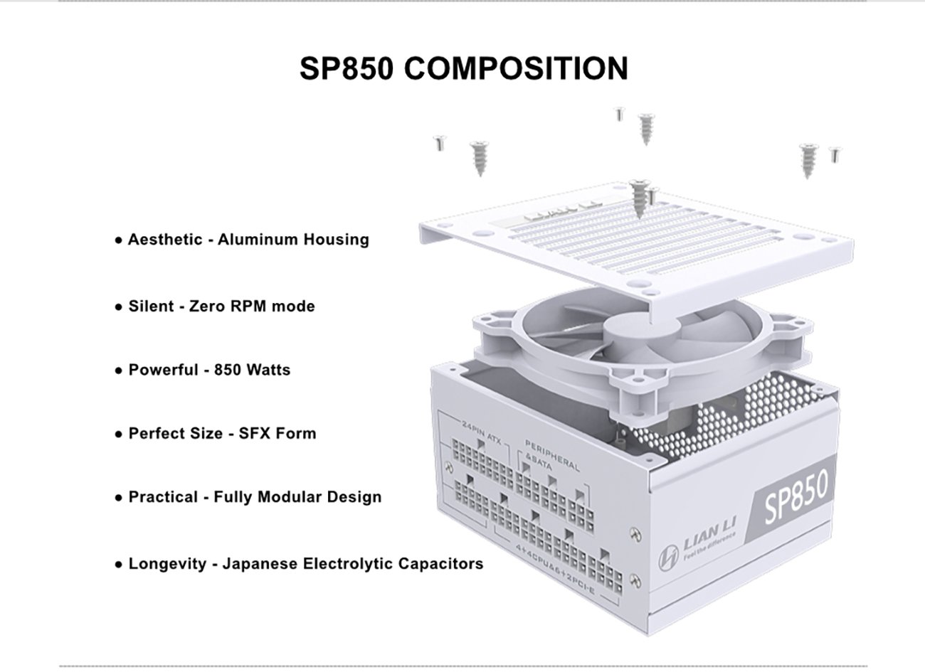 LIAN LI SP850, Black color , Performance SFX Form Factor Power